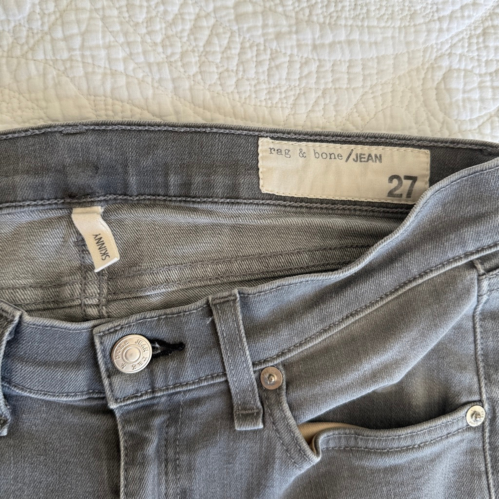 Rag & Bone Jean Skinny Buxton Grey Wash Women's Size 27 Stretch Denim Jeans - Picture 6 of 11